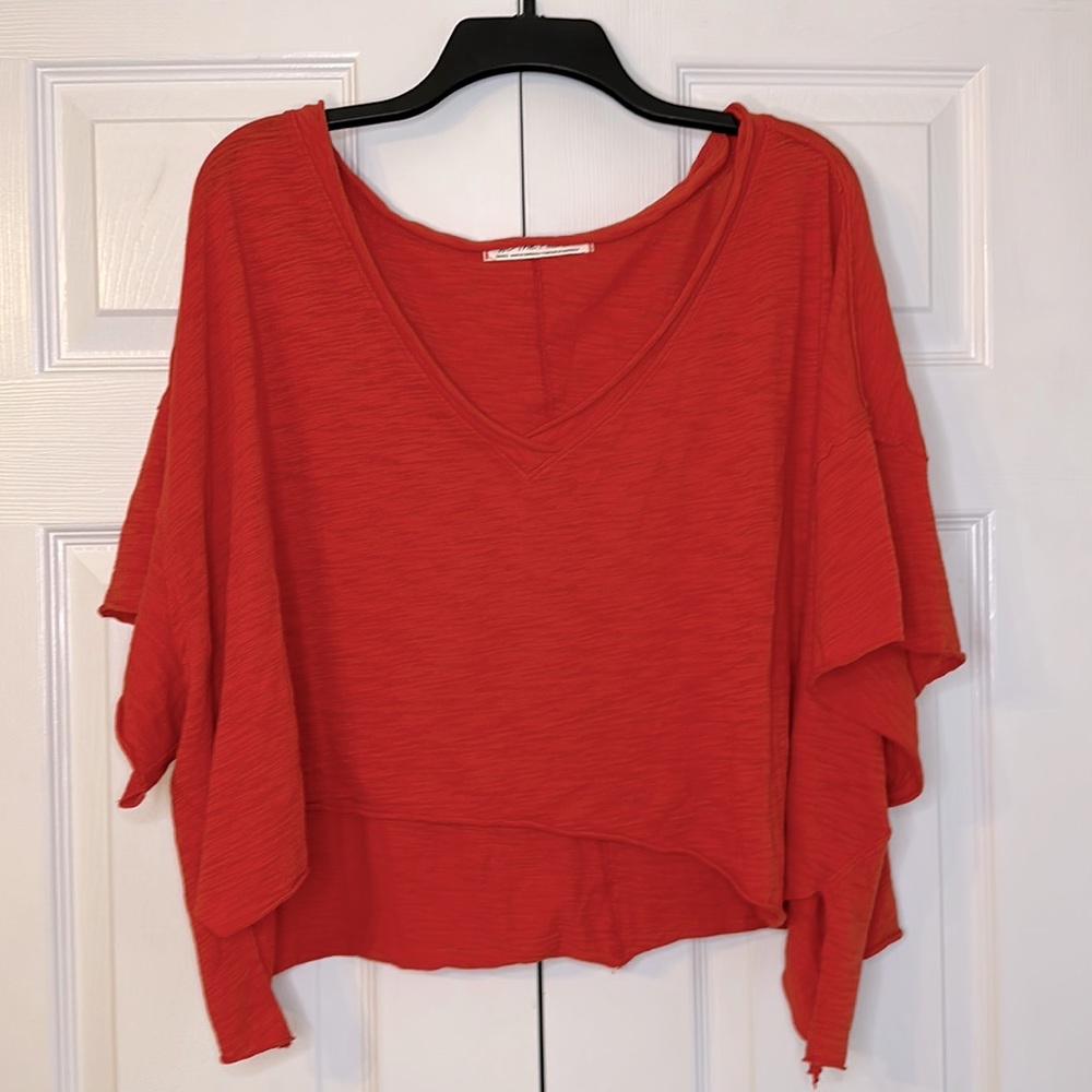 We The Free Oversized Cropped T-Shirt Orange Size S
